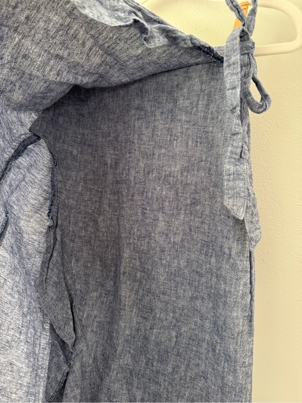 Express Chambray Faux Wrap Ruffle Maxi Skirt - Picture 3 of 7